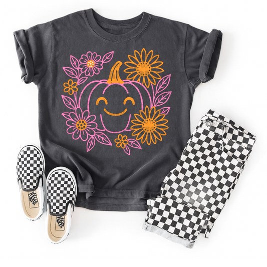 Preppy floral pumpkin; PNG DIGITAL FILE ONLY (SEPT2025)